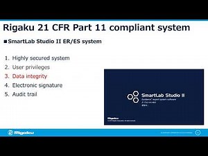 Introduction of Part 11 Compliant Features in SmartLab Studio II