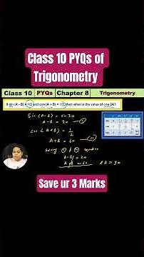 Class 10 PYQs of Trigonometry