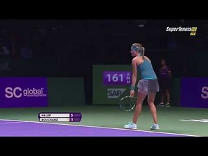Simona Halep vs Eugenie Bouchard 2014 Finals Singapore [highlights HD]