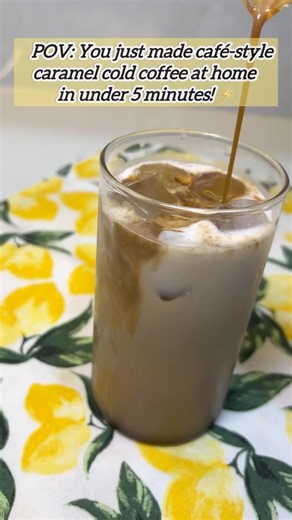 5-Minute Caramel Iced Coffee 🤎 #shorts #coffee #coldcoffee #recipe