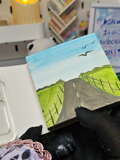 Mini Painting Notebook ✨#viralvideo #konva #everyone #artist #viral