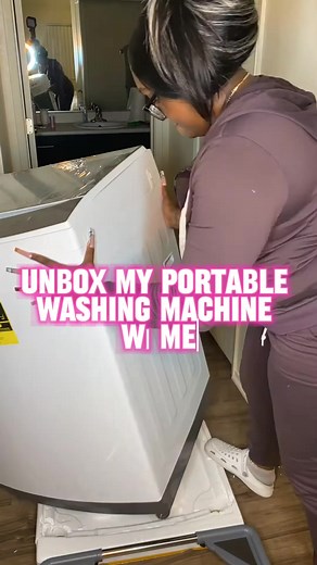 UNBOX MY RCA 3cu portable washing machine w| me. I love this thing and if you needed a sign on if you should buy it or not here, it is ##portablewashingmachine##portablewasheranddryer##sundayreset##amazonfinds##apartmentliving##amazonbuys##CapCut