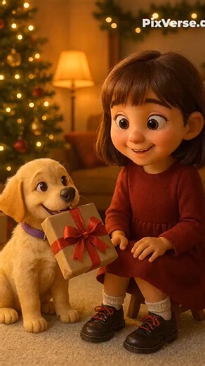 The most beautiful Christmas gif... from Ruby 🐶✨️