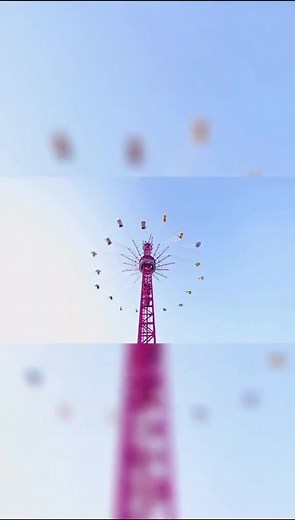 Thrilling Flying Chair Ride at the Amusement Park