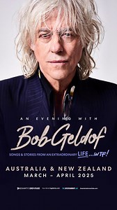 Experience An Evening with Bob Geldof—a night of music, stories, and history as we mark the 40th anniversary of Live Aid. Don’t miss this unforgettable evening of songs and stories from a true global icon! | TEG DAINTY