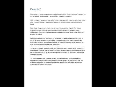 AA/AO 250 Word Statement Example | Leadership | Civil Service Behaviours