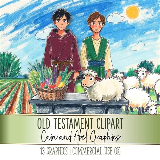 Old Testament Bible Graphics - Cain and Abel Clipart Printables PNG JPG PDF (cu and Cu4cu Ok) - Instant Download - Etsy
