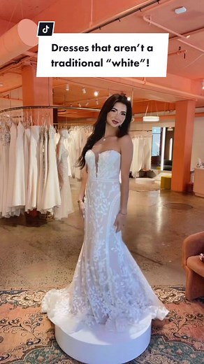 Would you wear a dress thats not a traditional “white”? #vowdweddings #bridetok #SeeHerGreatness #2023bride #fyp #weddingtiktok