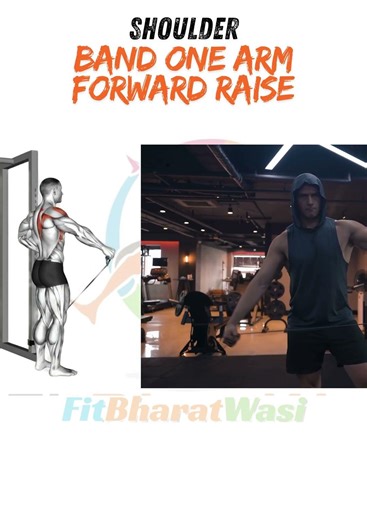 Band One Arm Forward Raise FitBharatWasi App #ShoulderWorkout #StrengthTraining #FitnessTips