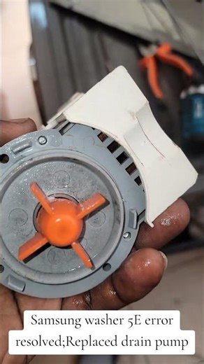 Samsung washer 5E error resolved;Replaced drain pump.Book now 0790076362 #fyp #laundry #fix #tips