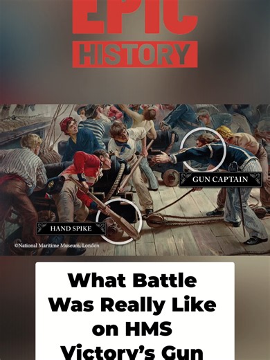Cannon fire. Splintering wood. Chaos. This was battle aboard HMS Victory. Life on Nelson's warship during the Napoleonic Wars was brutal—cramped quarters, strict discipline, and when combat erupted, pure mayhem. Check out the full video at Epic History. #napoleonicwars #navalhistory #hmsvictory #battleoftrafalgar #militaryhistory #historytok #warfare #epichistory #royalnavy