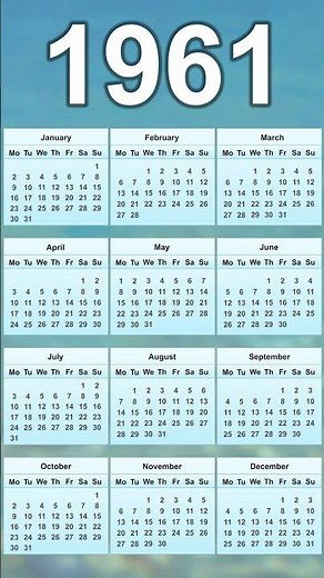 1961 Calendar