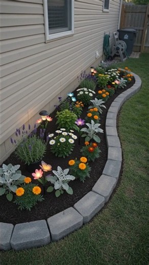 Woman landscaping side yard 🌷🌲 walkway #1million #100millon #fyp #viral #trending