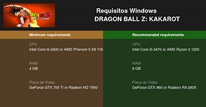 DRAGON BALL Z: KAKAROT Requisitos Mínimos e Recomendados 2025 - Teste seu PC 🎮