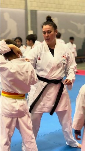 Sensei Teaches Young Child the High Kick Step by Step! #karate #martialarts