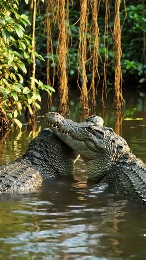Crocodile love 💔 #animals #viral #natural #trending