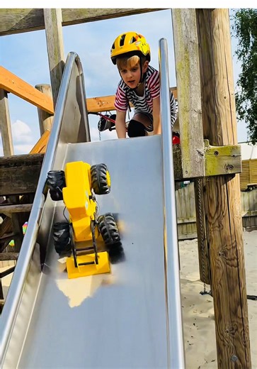 Toys Enjoying Fun Adventures on the Playground Slide