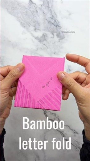 Bamboo letter fold #papercraft #origamitutorial #letterfolding #snailmail #letter