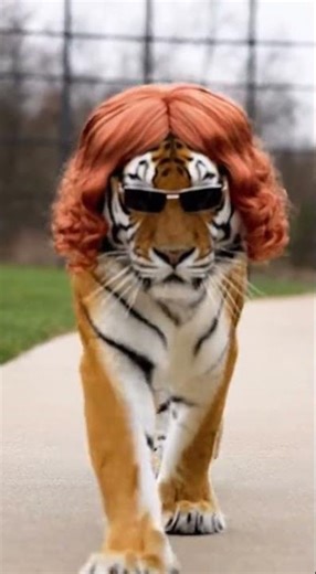 호랑이가 런웨이를 걷는데 왜 이렇게 진지함 😂Tiger Walks the Runway Like a Supermodel 😎