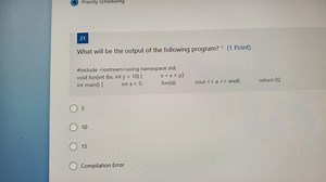 What will be the output of the following program? (1 Point)cp... | Filo