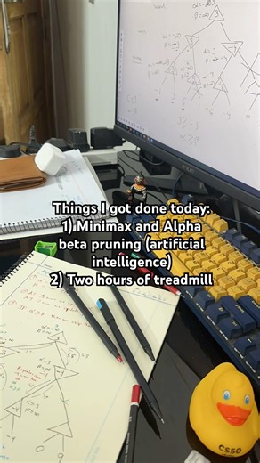 Things I got done today: 2 hours treadmill & (minimax & alpha beta pruning)