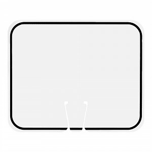 Cortina 13" x 10" White / Black Single-Sided Blank Cone Sign 03-550-WBL