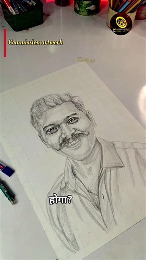 The Art of Precision: Hyper Realistic Portrait Commission | Grid Method Tutorial#krishchitrkar