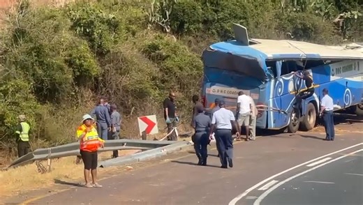 Video footage shows the wreckage of the bus being towed away from the crash site along the N1 near Musina, where 42 people lost their lives. Video: The Department of Transport and Community Safety. | Independent News Eswatini