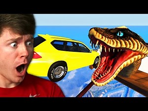 Reacting to CARS vs GIANT SNAKE! (BeamNG Drive)