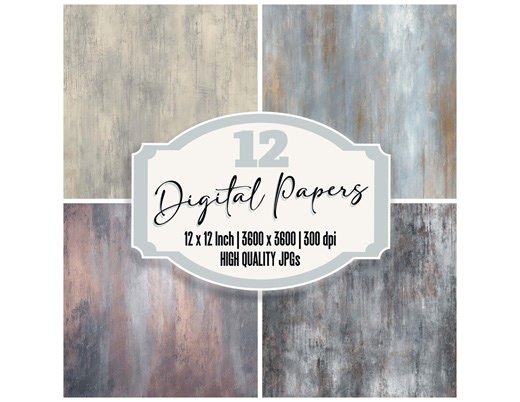 Grey Painted Metal Junk Journal Paper Pack 12x Industrial Steel Texture Weathered Metal Wall Backgrounds Digital Paper Scrapbook Paper JPGs