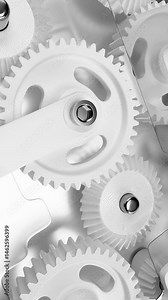 Background of white rotating gears