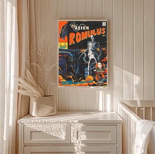 Alien Romulus Poster Vintage Comic Book Horror Print Retro Sci Fi Movie Wall Art Space Horror Decor - Etsy