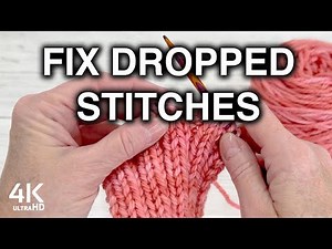 How to Fix a Dropped Stitch Knitting | Fixing Dropped Stitches in Rib Stitch Knitting