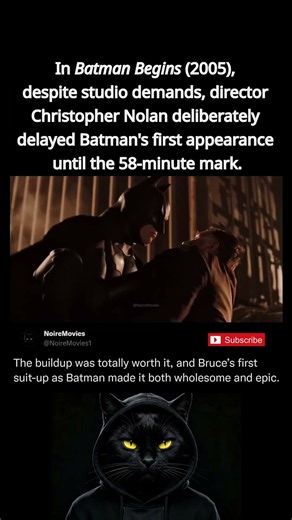 In Batman Begins (2005), Batman’s First Full Appearance Was Deliberately Delayed 🦇