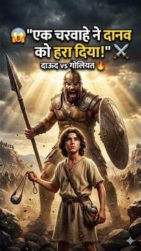 How did David defeat the giant Goliath? 😱 | Bible Story in Hindi #shorts #viralshorts #viralvideo