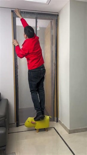 Magnetic mosquito-proof door curtain, Velcro design for easy installation.#usa