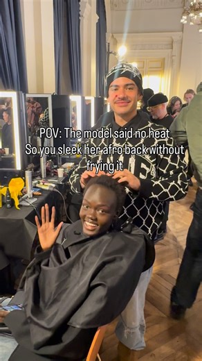 Anfis AKA BABY JESUS on Instagram: "When the model says no heat you don’t panic… you know what to do #afrohair #explorepage #viral"