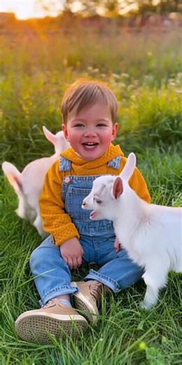 The internet can’t handle this level of cuteness 🥺💛 Watch as this adorable baby meets two playful baby goats — and actually tries to “talk” to them! 🐐😂 From giggles to bleats, this moment will melt your heart and make your day brighter 🌞 ✨ Captured in golden sunlight — full of laughter, innocence, and pure joy! 🔔 Subscribe for more wholesome & funny baby-animal videos every week! #BabyGoats #FunnyBaby #CuteAnimals #WholesomeVideos #ViralShorts #AnimalLover #FunnyAnimals #BabyAndGoat #GoatT