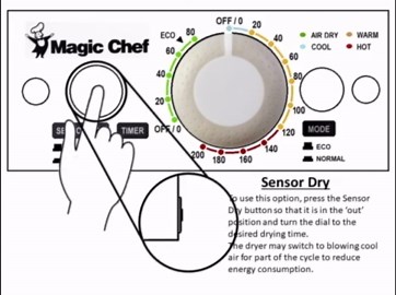 Magic Chef 3.5 Cu. ft. White Compact Electric Dryer, 23.6 in L, 27.5 in H, 21.5 in D, 49.5 lbs.