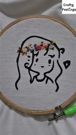 DIY Floral Embroidery on T-Shirt 🌸 | Easy Hand Embroidery Design for Beginners ✨ #Shorts