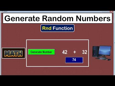 Generate Random Numbers Using Rnd Function.