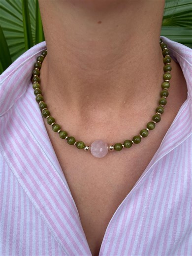 POP AMULET Necklace - Gold Plated Natural Stone Jewelry - Etsy