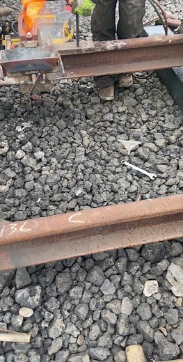 Thermite Welding Process on Railroad Tracks