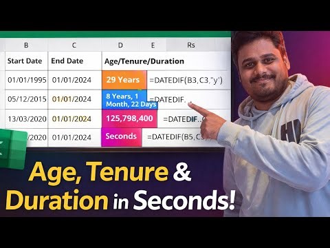 Stop Wasting Hours! Calculate Age, Tenure & Project Duration in Excel #exceltips #datedif