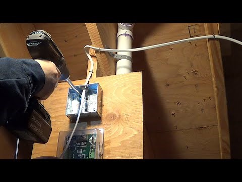 How to install a 4" square metal junction box and a cable in it.