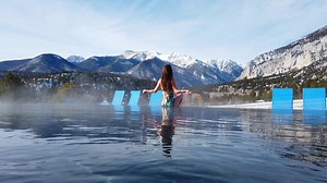 3.3K views · 56 reactions | Relax in this Infinity Hot Springs Pool in the Rocky Mountains of Colorado. The infinity pool is available for private pool rentals. This winter the pool is open 10AM-5PM Friday - Sunday. Our other hot springs are open 9AM-9PM. https://mtprinceton.com/pool-party/ Model: runner4cake Swimsuit: prAna | Mount Princeton Hot Springs Resort | Facebook