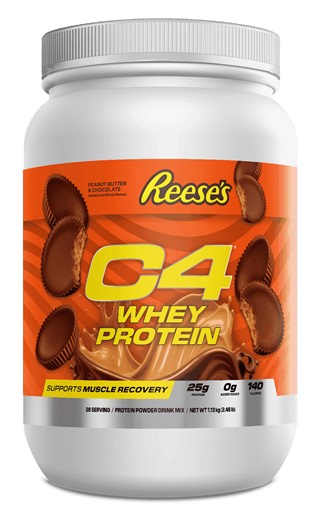 C4 Pro Whey Protein Powder, Reese's Peanut Butter Cup Flavor, 25g of Protein, 28 Servings