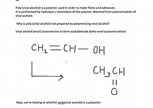 SOLVED:Polymerization of vinyl acetate gives poly(vinyl acetate). Hydrolysis of this polymer in aqueous sodium hydroxide gives the useful water-soluble polymer poly(vinyl alcohol). Draw the repeat units of both poly(vinyl acetate) and poly(vinyl alcohol).