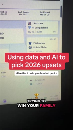 How to pick upsets in the 2026 NCAA Tournament using data and AI! #quadraticai #spreadsheet #marchmadness #ncaatournament #bracketology