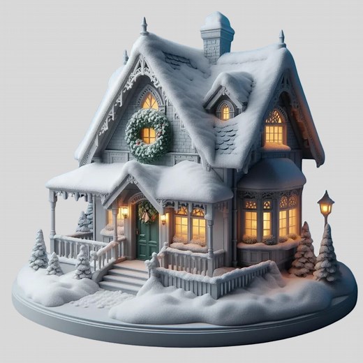 Victorian Winter Mansion STL: Christmas Village House 3D Printable (digital File) - Etsy